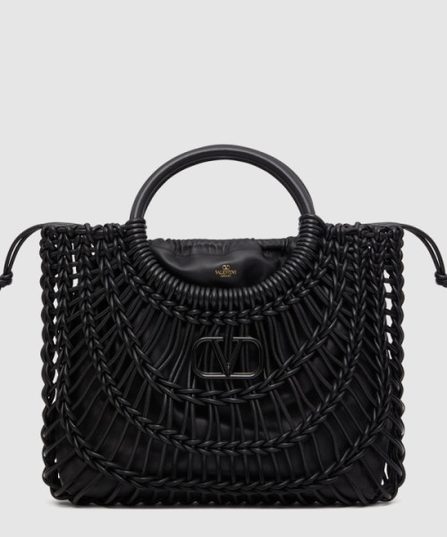 올노트 우븐 가죽 쇼퍼백