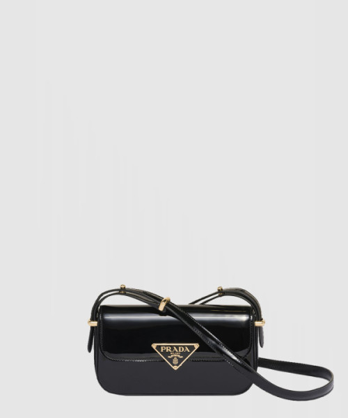 플랩 에나멜 레더 숄더백 1BD339