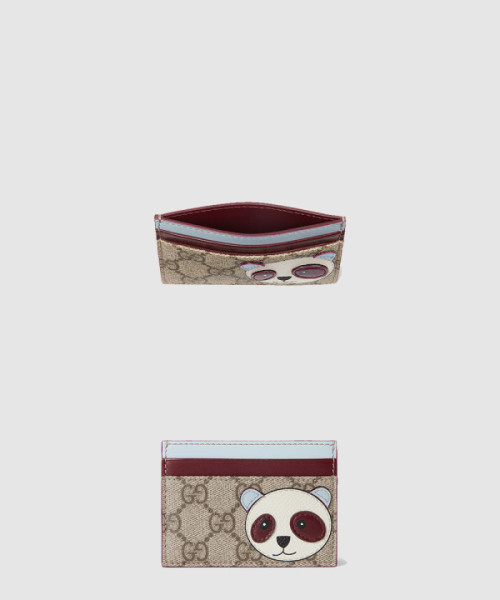 판다 디테일의 바이컬러 GG 카드 케이스 818769