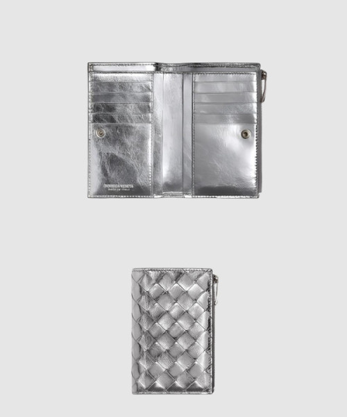 미디엄 인트레치아토 폴더형 지퍼 지갑 667468